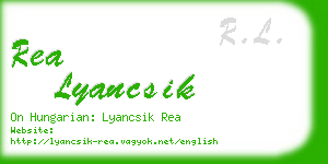rea lyancsik business card